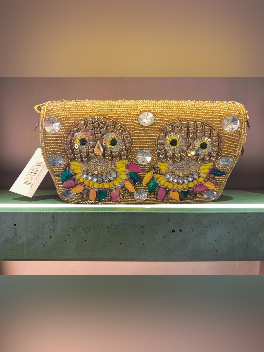 Sassy Jones Imala Embellished Beaded Owl Clutch